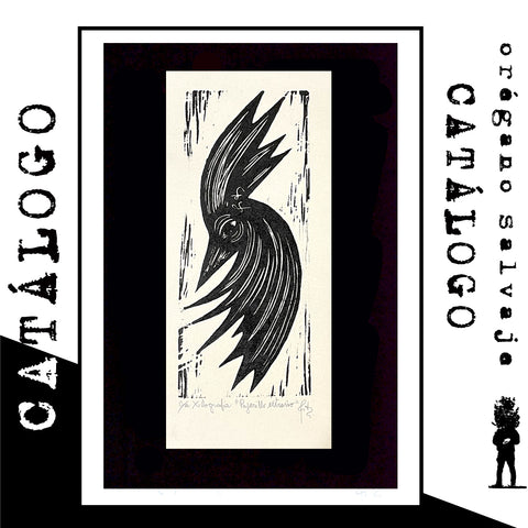 PAJARILLO EXTRAÑO - XILOGRAFÍA